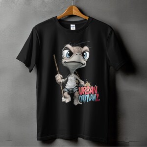 Urban Outlawz schildpad T-shirt, cartoon schildpad T-shirt, streetwear T-shirt, funky grafisch T-shirt, uniek ontwerp T-shirt, aanpasbaar T-shirt