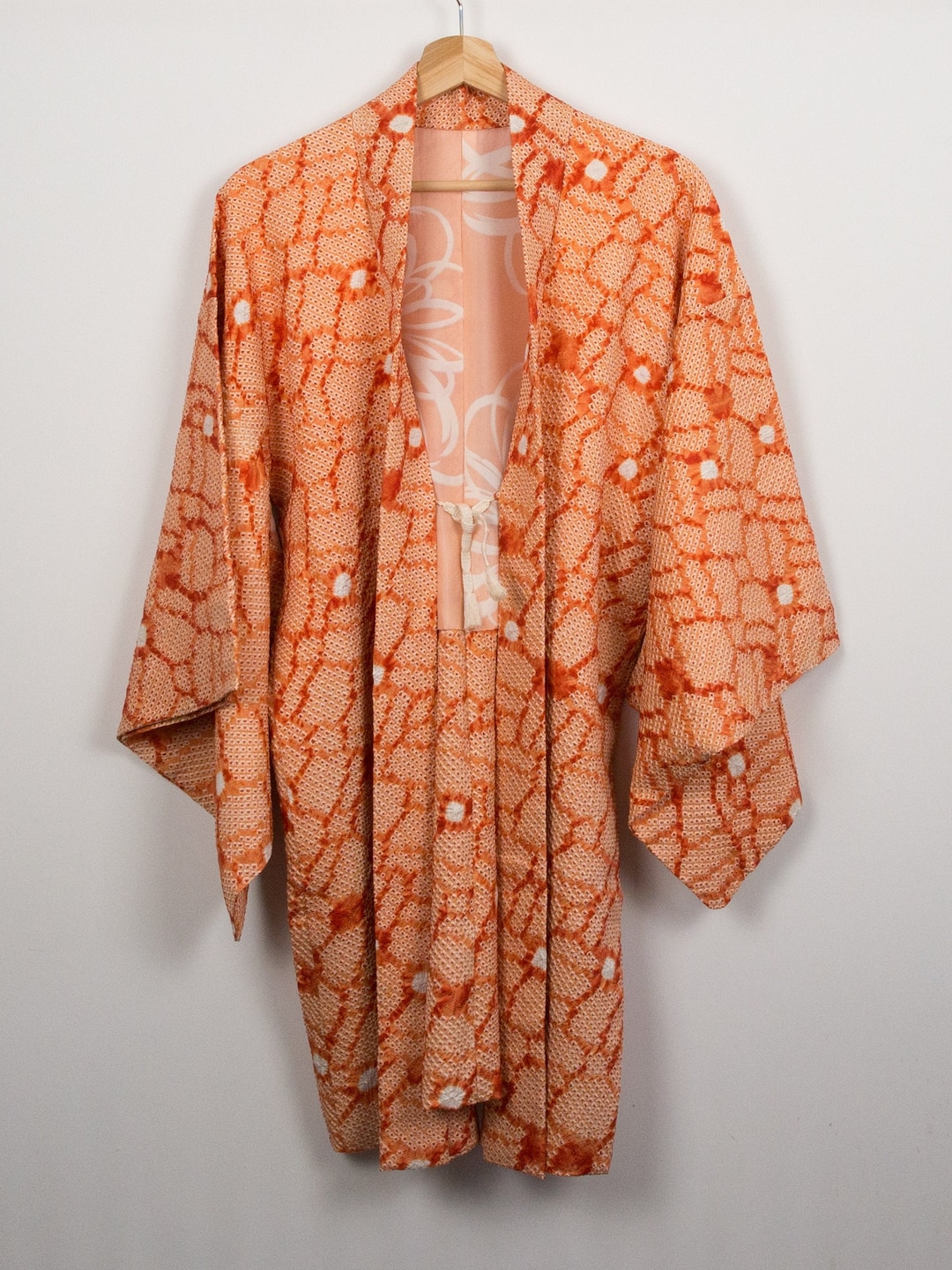 Vintage Japanese Orange Blossom Silk Shibori Jacket Etsy