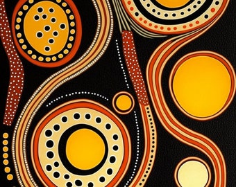 Authentic Indigenous Australian Art Digital Download - Aboriginal Painting Print (aboriginal art digital download)