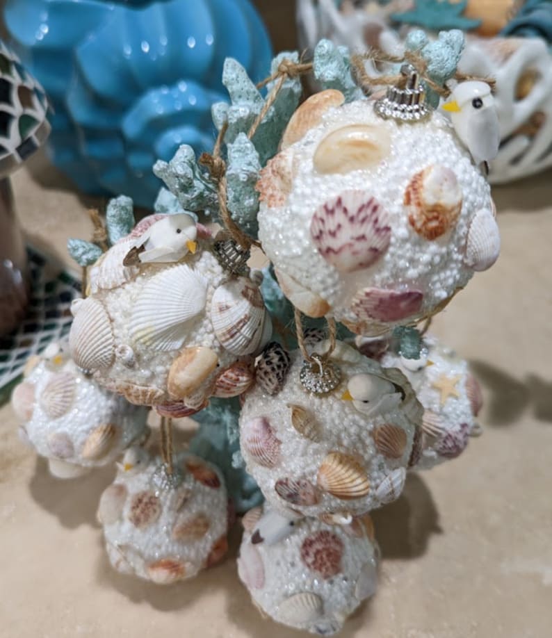 Nautical Sea Shell Ornaments - Etsy