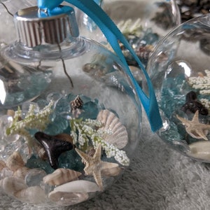 Coastal Beach Hand Filled Ornaments Turquoise