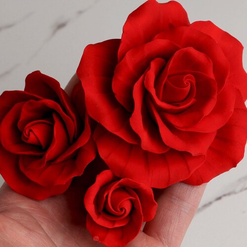 White Rose Sugar Flower Cake Topper Assorted Size Gum Paste Etsy