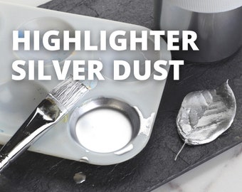 Silver Highlighter Dust - Metallic Silver Luster Dust Color for Cake Decorating, Chocolate, and Pastry
