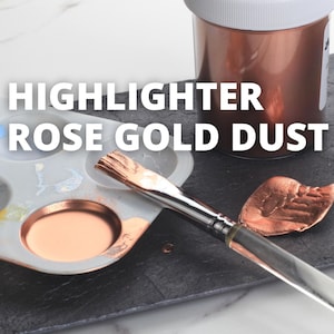 Rose Gold Highlighter Dust - Metallic Rose Gold Luster Dust Color for Cake Decorating, Chocolate, and Pastry