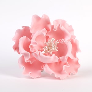 Extra Large Pink Peony Sugar Flower Cake Topper | 6 inch Gum Paste Flower for Cake Decorating Wedding Cakes & Birthday Cakes