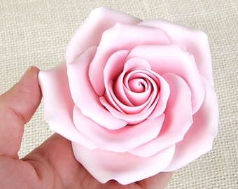 Pink Rose Sugar Flower Cake Topper | Gum Paste Flowers for Cake Decorating Wedding Cakes, Birthday Cake, and Anniversary Cakes - 1 Rose/box