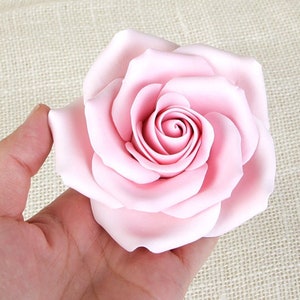 Pink Rose Sugar Flower Cake Topper | Gum Paste Flowers for Cake Decorating Wedding Cakes, Birthday Cake, and Anniversary Cakes - 1 Rose/box