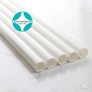 Poly-Dowel® Cake Supports | Extra Strong Cake Column for stacking cake tiers | Easy to cut & trim | Wedding Cake Dowels Reusable