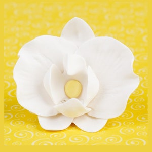 Hawaiian Orchid Sugar Flower Cake Topper | Gum Paste Flower for Cake Decorating Wedding Cakes & Birthday Cakes - 3 Orchids/box