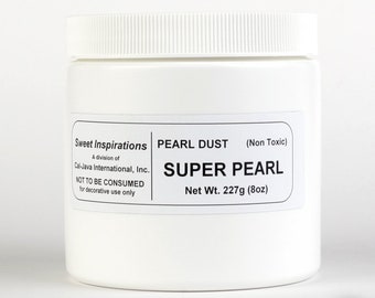 Super Pearl Luster Dust Color | Large Bulk Sizes 8 oz and 4 oz Jars and 2 gr | Pearl Dust Color for Decorating Cakes, Chocolates, and Candy