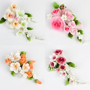 Mixed Sprays Sugar Flower Cake Topper | Handmade Gum Paste Sugar Flowers for Cake Decorating Wedding Cakes & Birthday Cakes.