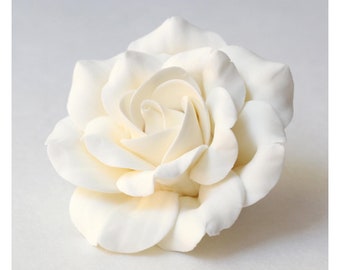 Lace Rose Sugar Flower Cake Topper | Gum Paste Flowers for Cake Decorating Wedding Cakes, Birthday Cake, and Anniversary Cakes