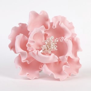 Extra Large Pink Peony Sugar Flower Cake Topper | 4.5 inch Gum Paste Flower for Cake Decorating Wedding Cakes & Birthday Cakes