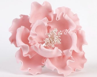 Extra grote roze pioenroos suikerbloem taarttopper | 4,5 inch kauwgompastabloem voor taartdecoratie Bruidstaarten en verjaardagstaarten
