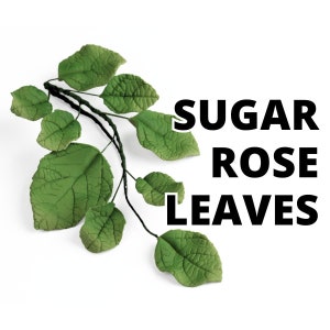 Rose Leaves Sugar Flower Cake Topper | Gum Paste Flowers for Cake Decorating Wedding Cakes, Birthday Cakes, and Anniversary Cakes