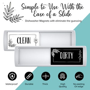 Dishwasher Magnet Clean Dirty Sign Indicator for Magnetic and Non-Magnetic Surfaces