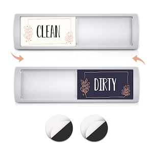 Clean Dirty Dishwasher Magnet & Sticker Sign for Magnetic and Non-Magnetic Surfaces
