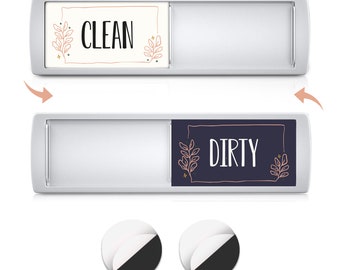 Clean Dirty Dishwasher Magnet & Sticker Sign for Magnetic and Non-Magnetic Surfaces