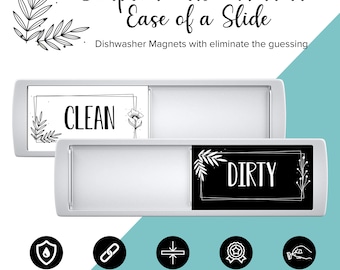 Dishwasher Magnet Clean Dirty Sign Indicator for Magnetic and Non-Magnetic Surfaces