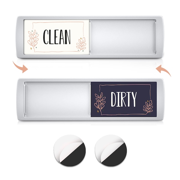 Clean Dirty Sign Dishwasher Magnet for Magnetic and Non-Magnetic Surfaces