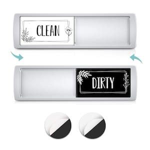 Clean & Dirty Dishwasher Magnet and Sticker Sign For Magnetic and Non Magnetic Surfaces