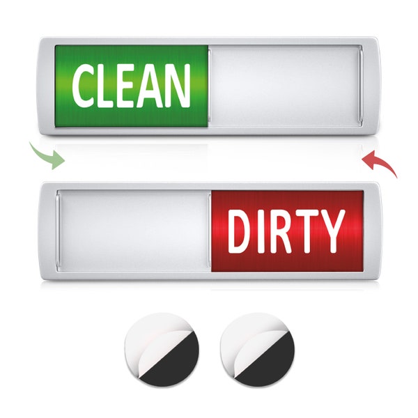 Dishwasher Magnet Clean Dirty Sign Indicator for Magnetic and Non-Magnetic Surfaces