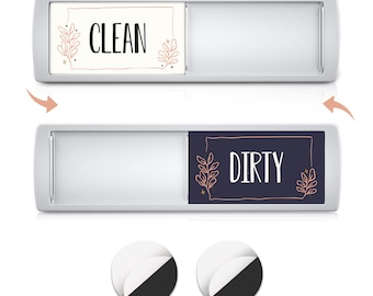 Dishwasher Clean Dirty Magnet Sign for Magnetic and Non-Magnetic Surfaces