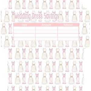 Wedding Dress Savings Envelope, PDF download- Envelope Method for Wedding Dress Savings