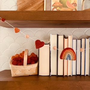 Handmade Felt Rainbow and Hearts Garland