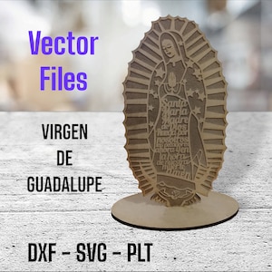 CNC Vector Plantilla de la Virgen de Guadalupe para Corte y Grabado con Láser