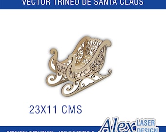 Vector Trineo de Santa Claus para Corte Láser MDF 4.5 mm