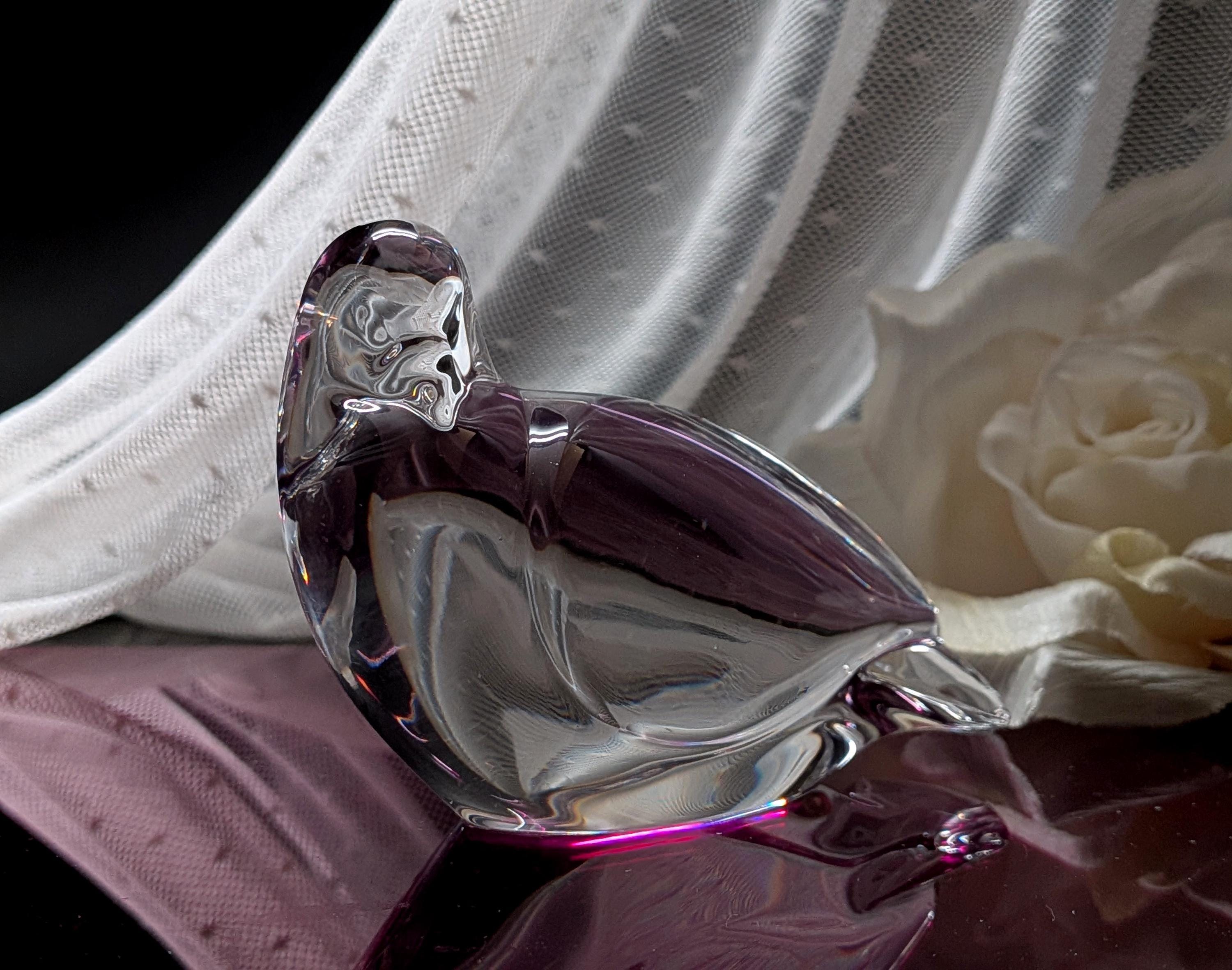 val saint lambert クリスタル　置物 Val St Lambert Bird Crystal - Etsy