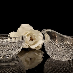 Crystal Open Sugar Bowl And Creamer