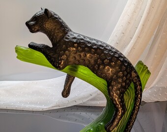 Daum France Pate De Verre Glass Panther