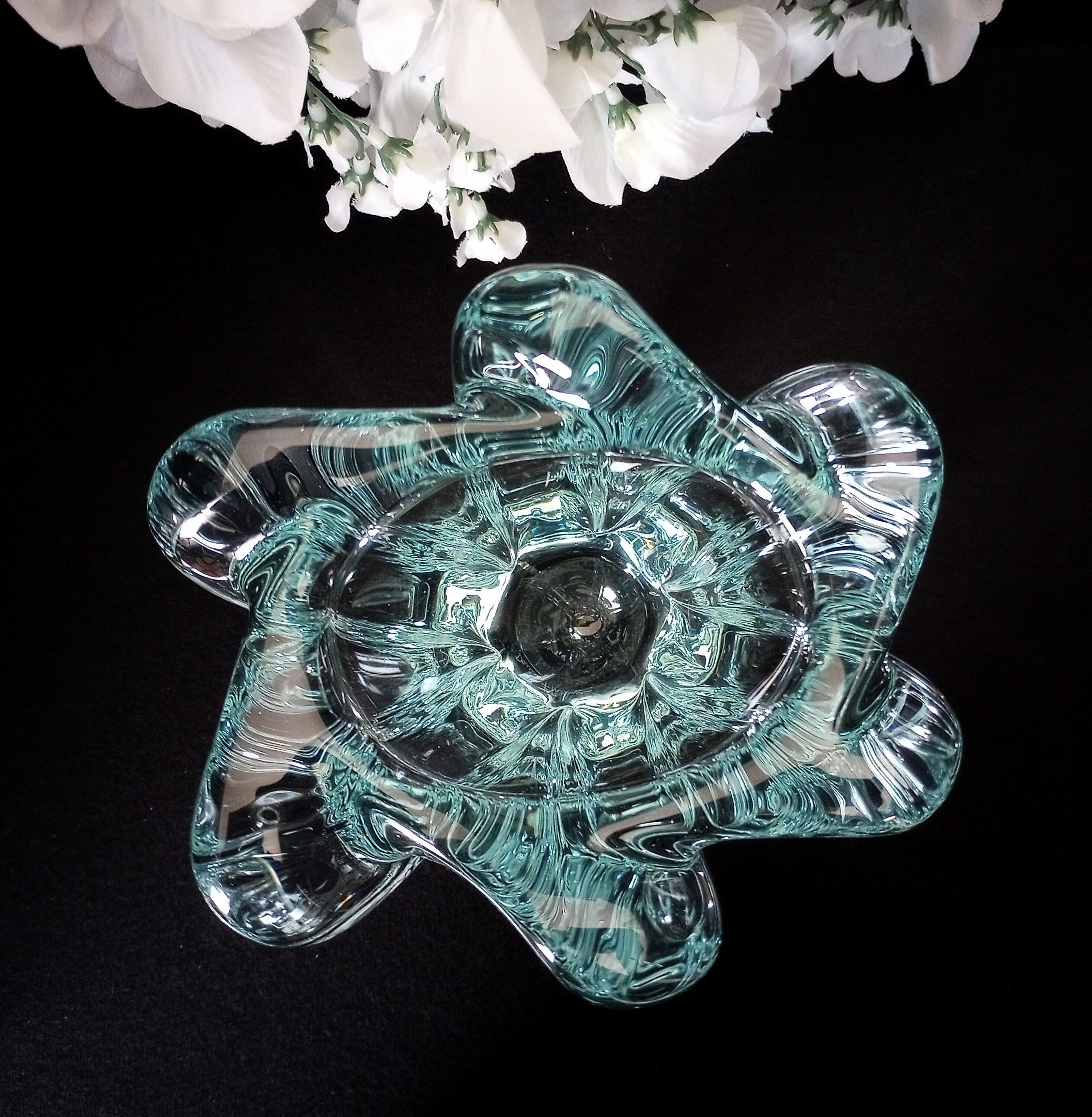 Daum France Crystal Art Glass 6-inch Vase - Light Aqua Blue