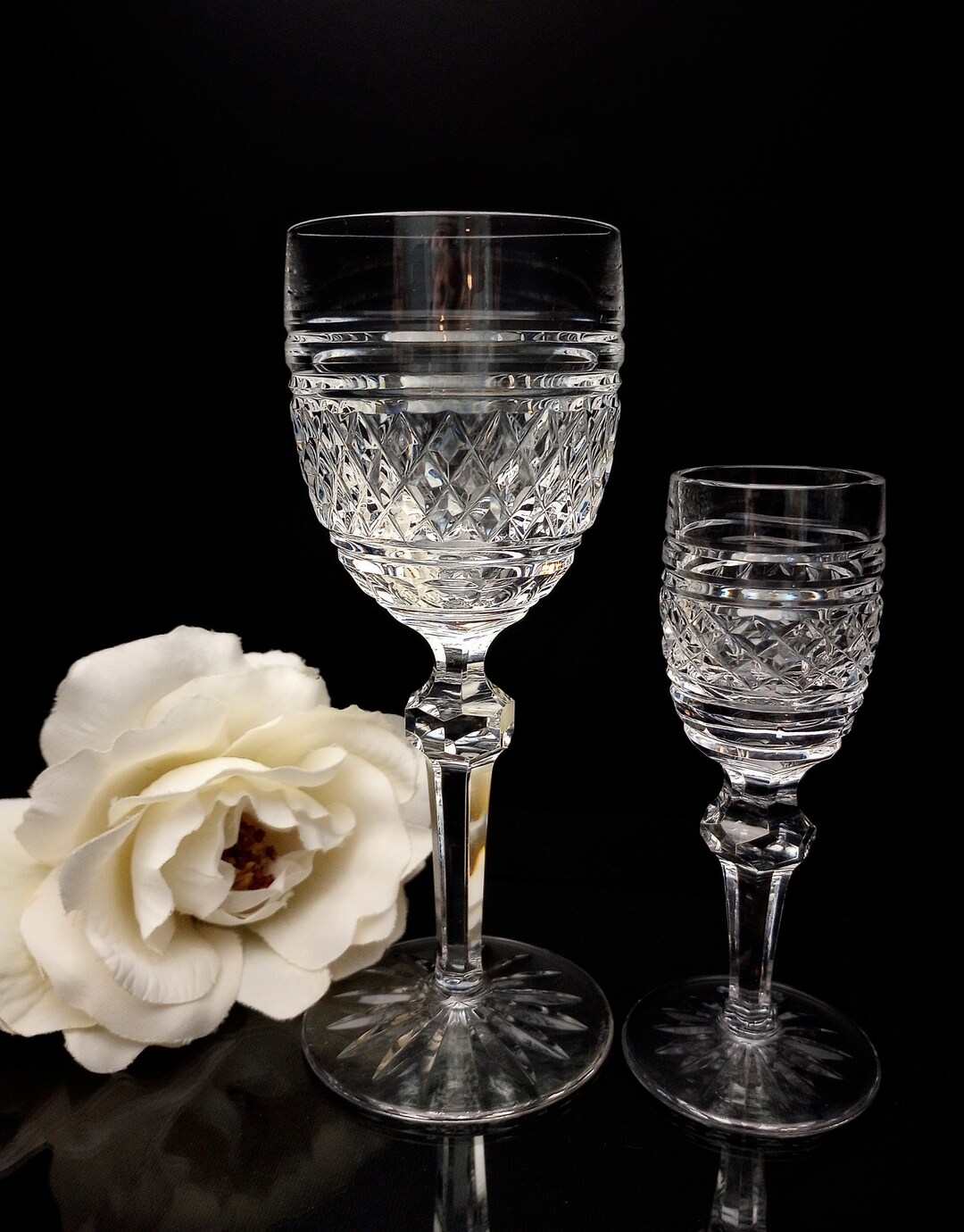 Waterford Crystal Castletown Stemware 10 White Wine and 11 Cordials Available Etsy