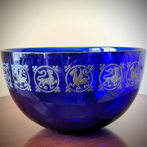 Cobalt Crystal Bowl - Etsy