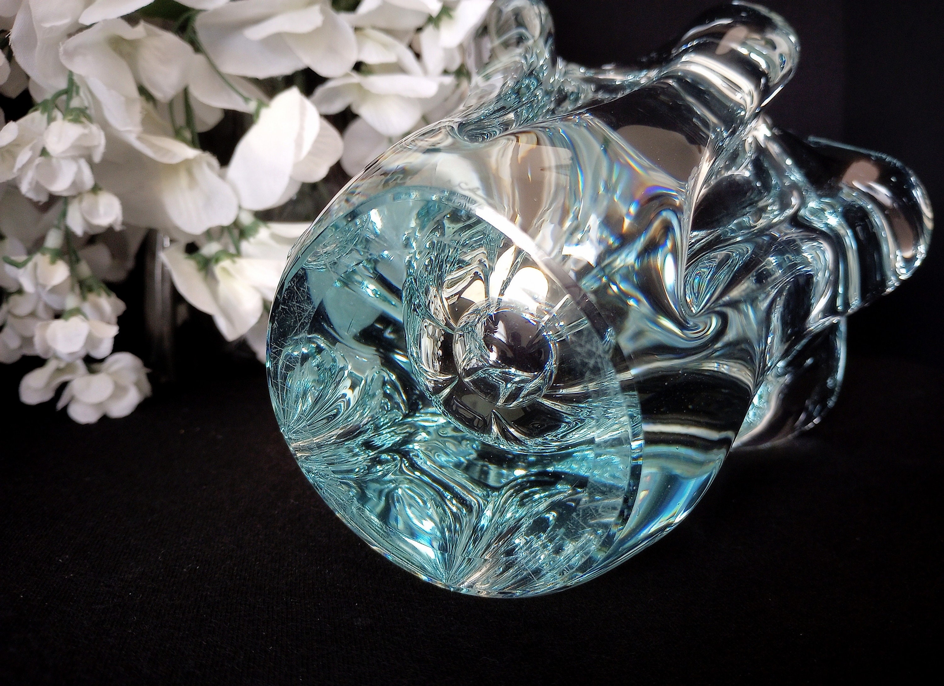 Daum France Crystal Art Glass 6-inch Vase - Light Aqua Blue