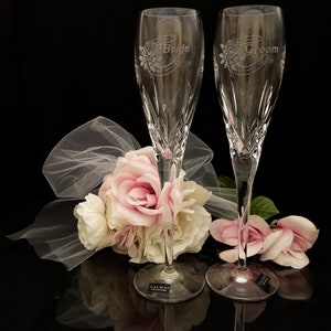 Galway Crystal Wedding Champagne Flutes