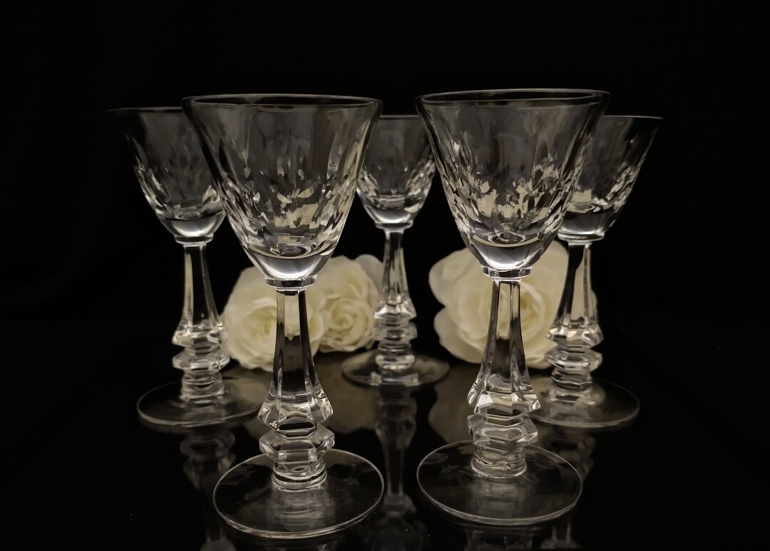 Vintage Cut Crystal Cordial Glasses, Set of 5 Etsy