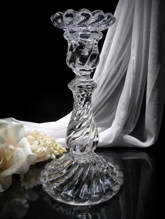 Baccarat Deposé Crystal Bambous 7-1/2-inch Candlestick (pre 1936