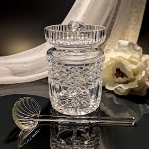 Waterford Crystal Jam/Honey/Condiments Jar With Glass Spoon