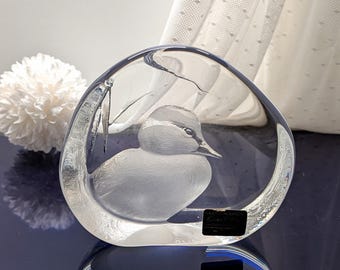Mats Jonasson Crystal Duckling Paperweight, Design #3190