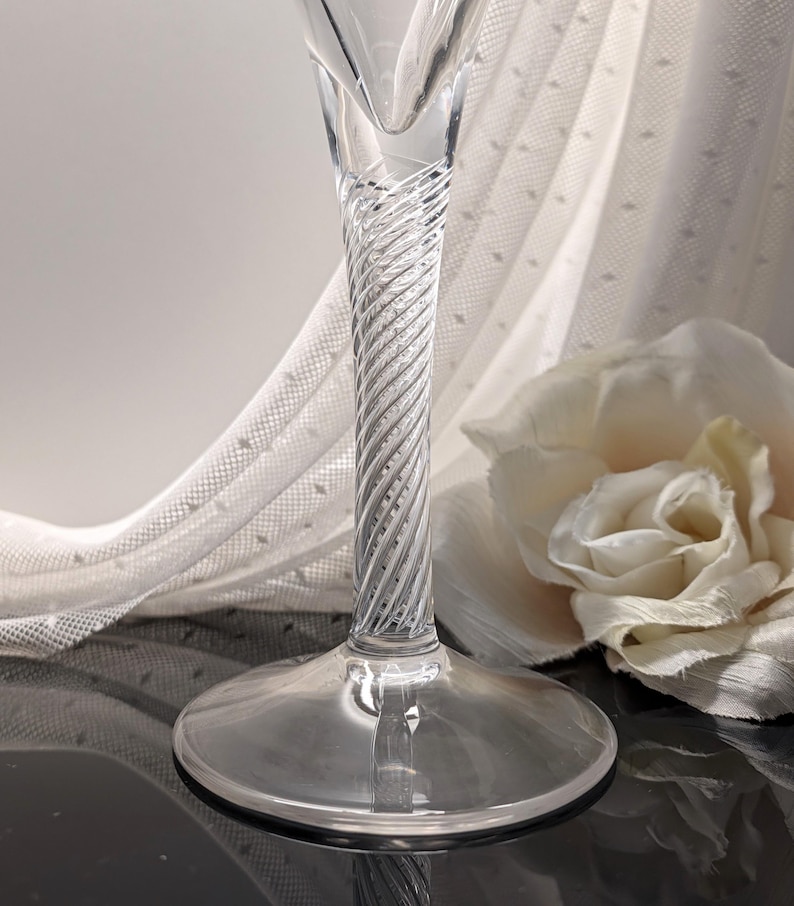 Blenko/royal Leerdam Air Twist Crystal Wine Glass, Georgian Style ...
