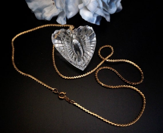 Waterford Crystal Heart Pendant With 12K Gold-Fil… - image 2