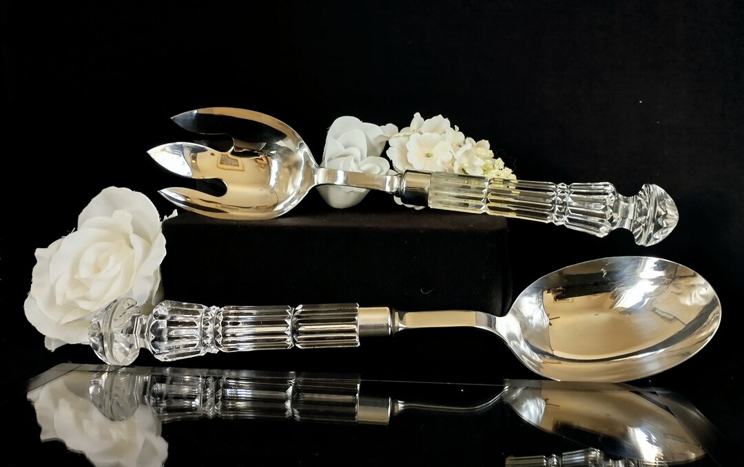 Waterford Crystal 2piece Salad Serving Set, Crystal and Stainless