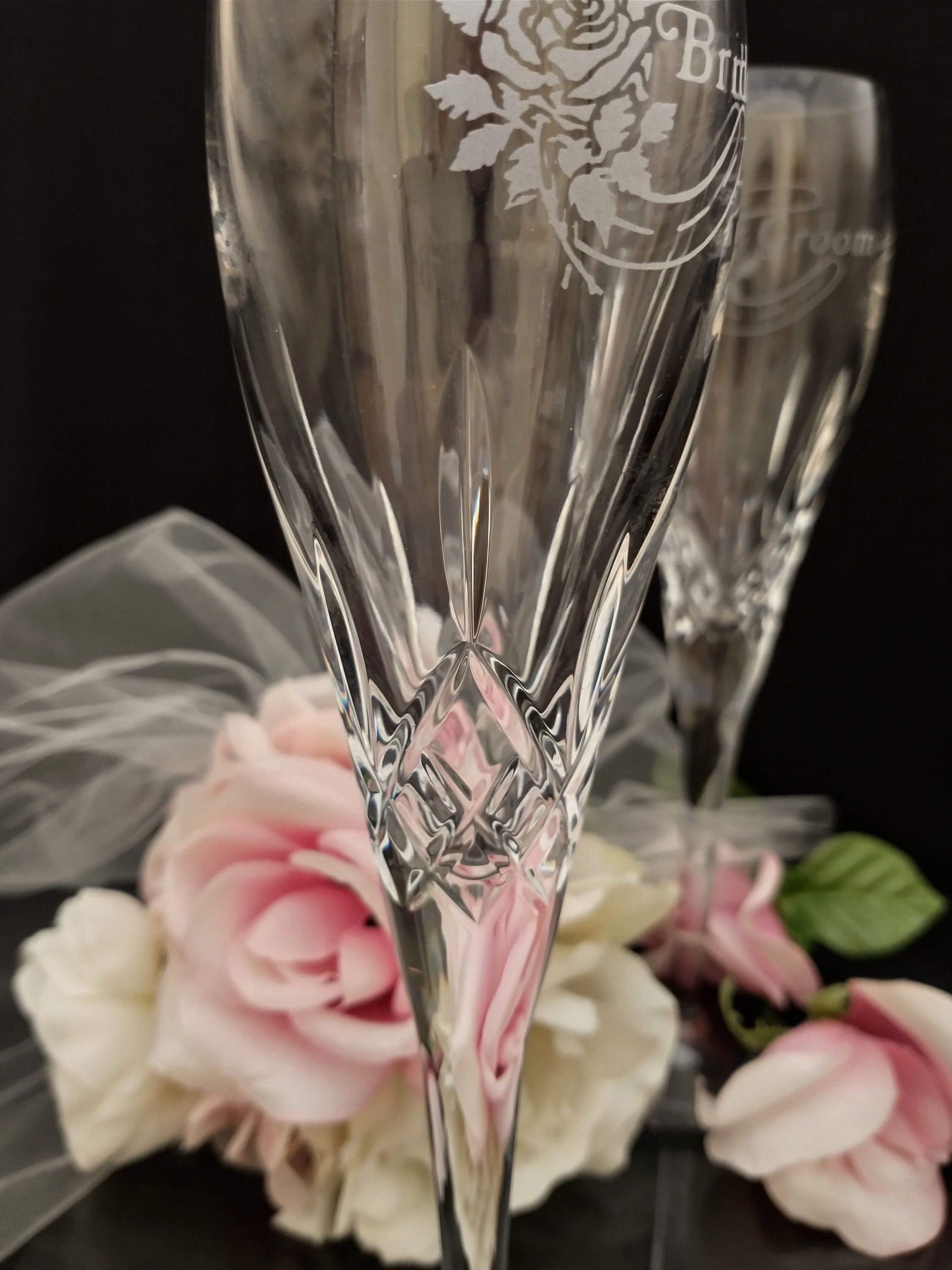 Galway Crystal Wedding Champagne Flutes Etsy