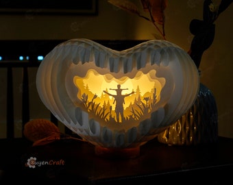 Father's Day Heart Pop Up Card SVG Template | 3D Papercraft Lighting (Digital Download)