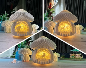 Animals In Mushroom Pop Up SVG - Cricut 3D Paper Craft (Digital Download)