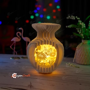 Butterfly Vases Pop Up PDF, SVG Template, Butterfly Globe Pop Up SVG for Cricut Projects, Cameo4, ScanNcut, Globe Popup Lightbox, Shadow box